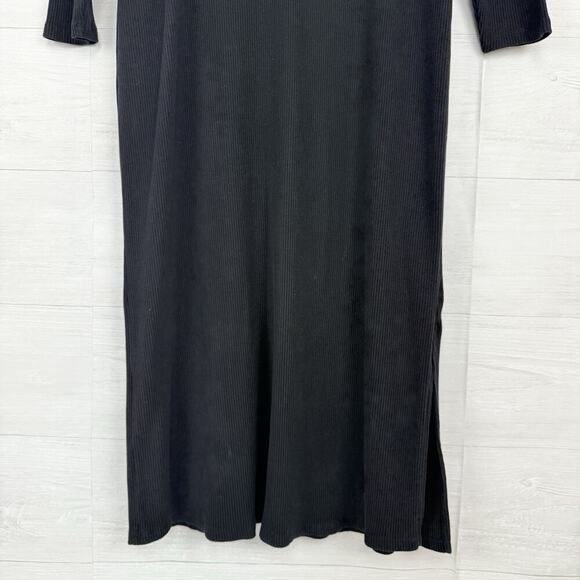Old Navy Maternity Mock Neck Nursing Sweater Dress Size XL Black Rib Knit Midi - Picture 7 of 16